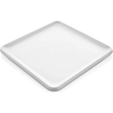 GuvenliPazar 12 Adet Kare Melamin Tatlı Servis Sunum Tabağı Makinede Yıkanabilir Dayanıklı Mimoza 18 cm
