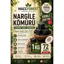 1 kg Nargile Kömürü 72 Adet Hindistan Cevizi Kabuğu Kömürü 25 mm Küp Doğal Coconut Shell Charcoal Uzun Süre Yanan Düşük Küllü Yerli Üretim