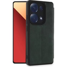 Renklime Newface Xiaomi Redmi Note 13 Pro 4g Kılıf Flip Cover - Koyu Yeşil