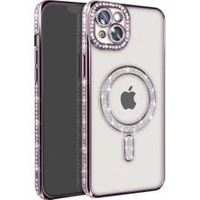 Renklime Newface Apple iPhone 14 Kılıf Joke Simli Magneticsafe Kılıf - Pembe