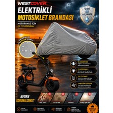 WestCover Volta Yide Se-03 Elektrikli Motosiklet Koruma Örtüsü Brandası Gri PVC Malzeme ile Su Geçirmez Özellik