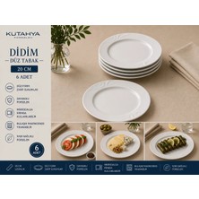 6 Adet Kütahya Porselen Didim Otel Düz  tabak