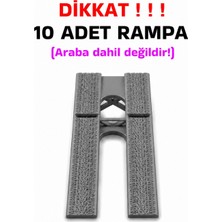 Tech Trade 1:64 Ölçek Araba Rampası - Koyu Gri (Antresit) - Lastik Izli - 10 Adet