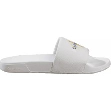 Calvin Klein Kadın %100 Deri Rahat Taban Ck Logolu Beyaz Terlik HW0HW02958-05U