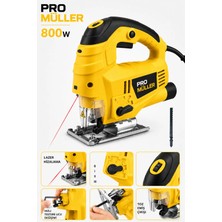Pro Müller Alman Pro 800 Watt Sjs Metal Şanzuman 6 Kademe Devir ve Pandül Ayarlı Dekupaj Testere