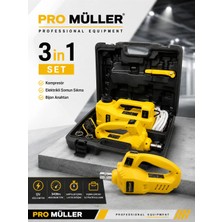Pro Müller Alman Elektirikli 5 Ton Araba Kriko Kiti 12 V Hidrolik Kriko Bijon Anahtarı Seti Darbe Anahtarlı