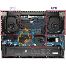 Afila Asus Rog Strix G16 G614JV-N3157 Uyumlu Notebook Fanı 3 Lü Takım (Sa-Sol-Orta Fan Set)