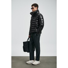 Lufian Erkek Ceket 46 Beden Denim Malzeme ile Günlük Stil Bomber Yaka Cepli Blazer