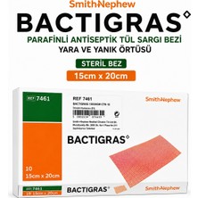 BACTIGRAS Bactıgras Parafinli, Antiseptik Tül Sargı Bezi,yara ve Yanık Örtüsü,steril Bez 15CM×20CM (3 Adet)