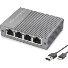 İlkyaz Fashion Gigabit Ethernet Switch 5 Port Type C Güç Girişli Gri HDX1414