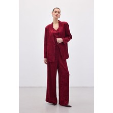 Sateen Kadın Jakarlı Bol Pantolon 1897-5548