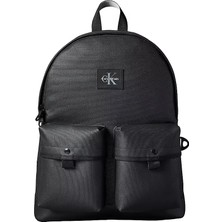 Calvin Klein Erkek Ck Logo Etiketli Çoklu Ön Bölmeli Siyah Sırt Çantası LV04D3444G-UB1