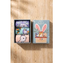 Bony Socks Kız Çocuk Tavşan Desenli 3'lü Kutulu Soket Çorap