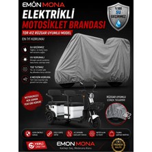 E-Mon Mona 1300 W Elektrikli Motosiklet Koruma Örtüsü Brandası Lüx Kalite