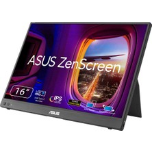 Asus Zenscreen MB16FC Taşınabilir Monitör 16INC Wuxga 1920X1200 IPS Panel Otomatik Döndürme Tripot Flicker Free Düşük Mavi Işık