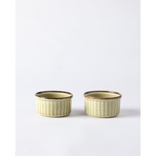Madame Coco Kleby 2'li Natural Sufle Kabı - Yeşil - 10 cm