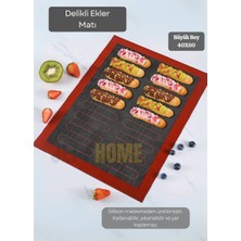 Jet's Home Delikli Ekler Pişirme Matı Çift Taraflı Fırın Matı Silikon Hamur Matı Yapışmaz Büyük Boy 40X60 cm