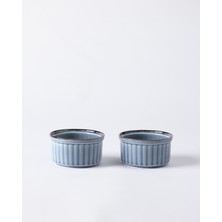 Madame Coco Kleby 2'li Natural Sufle Kabı - Mavi - 10 cm
