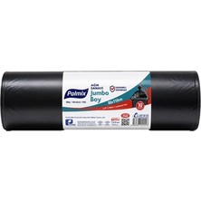 Polmix Ağır Hizmet Jumbo Boy Çöp Poşeti 80X110 cm 800 gr 10 Adet Siyah 5'li Avantaj Paketi