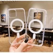 Case Collection Iphone 14 Pro Kılıf Magsafe Wireless Şarj Destekli Şeffaf Kapak Magnetic Crystal Casekilifmagsafe