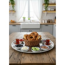 Jet's Home Yer Sofrası Sini – 61 cm Paslanmaz Çelik Tepsi, Geleneksel Yemek Sunum No:65