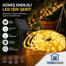 Tekno Ambar 12 Metre Solar Güneş Enerjili Sarı Hortum Lamba Bahçe Aydınlatması