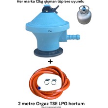MOOD CLASS 12KG Şişman aygaz dedantör Ev Tüpü Tüp Gaz Regülatörü 2mt Hortum tüp başlığı set takım