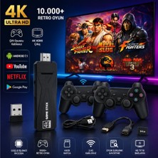 Winex 4K Android Tv Stick ve Retro Game Konsol 10000 Oyunlu 64GB Siyah