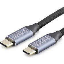 İlkyaz Fashion Type-C USB 3.2 Gen2 20 Gbps 100W 4K 60Hz Şarj ve Data Kablosu 1 M Siyah HDX7881