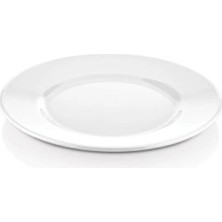 GuvenliPazar 12 Adet Melamin Çizgi Tatlı Servis Tabağı Makinede Yıkanabilir Dayanıklı Sunum Tabağı 28 cm