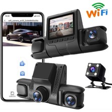My Best Store Wi-Fi Bağlantılı 1080P Hd 4 Kameralı Araç Içi Kayıt Sistemi, 2.4 Inç Ekran ve Gece Görü�