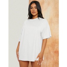 Mügerella Büyük Beden %100 Pamuk Oversize Kalıp Basic T-Shirt / Tişört