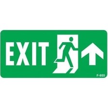 Mey Ithalat® Exit Yukarı Sağ Ok Işaretli Uyarı Levhası 17,5X25 KOD:955