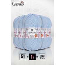 Kartopu Baby One - Ekru K544 - Bebe Mavisi - 5'li Paket - 100GR/250M - Bebek Ipi - Anti Pilling Tüylenmez Ip