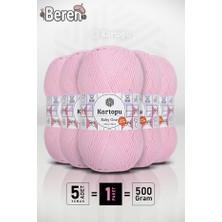 Kartopu Baby One - Ekru K782 -Pembe - 5'li Paket - 100GR/250M - Bebek Ipi - Anti Pilling Tüylenmez Ip