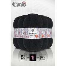 Kartopu Baby One - Ekru K940 -Siyah - 5'li Paket - 100GR/250M - Bebek Ipi - Anti Pilling Tüylenmez Ip