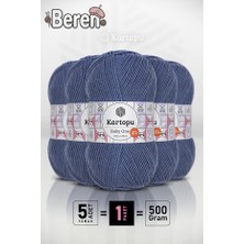 Kartopu Baby One - Ekru K1533 - Kot Mavi - 5'li Paket - 100GR/250M - Bebek Ipi - Anti Pilling Tüylenmez Ip