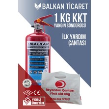 Balkan Ticaret Araç Yangın Tüpü 1kg Ilkyardım Seti Ruhsata Uygun 4 Yıllık Tse Hyb Ce Belgeli Kkt Abc