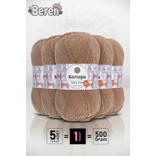Kartopu Baby One - Ekru K871 -Sütlü Kahve - 5'li Paket - 100GR/250M - Bebek Ipi - Anti Pilling Tüylenmez Ip
