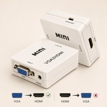 VGA To HDMI Hd 1080P 3.5mm Audio Video Converter Box Adapter Mini VGA To HDMI Hdtv