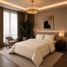 Karden Flower Aurelia Pure Bej %100 Pamuk Saten Tek Kişilik Nevresim Takımı