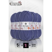Kartopu Baby One - Ekru K604 - Açık Lacivert - 5'li Paket - 100GR/250M - Bebek Ipi - Anti Pilling Tüylenmez Ip
