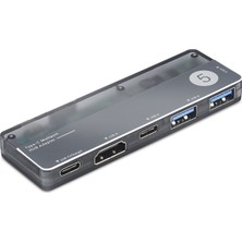 Skygo Type-C 3.1 Gen1 Hub Pd Hdmı 4K 5 Port 5 Gbps Alüminyum Gri TUH353