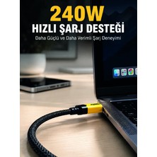 İlkyaz Fashion 240W 3'ü 1 Arada Hızlı Şarj Kablosu USB Type-C Lightning Micro USB