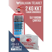 Balkan Ticaret Araç Yangın Tüpü 2kg Ilkyardım Seti Ruhsata Uygun 4 Yıllık Tse Hyb Ce Belgeli Kkt Abc