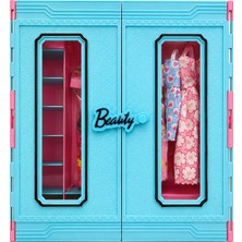 Oyuncak Güzellik Dolabı Snow Beauty Elsa Elbiseli Aksesuarlı Gardırop Seti