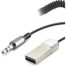 İlkyaz Fashion Aux Bluetooth Ses Alıcı Adaptör Dahili Kablolu Handsfree 3.5mm - Siyah HD9005