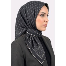 Hadiora Lop'res Kadın Antrasit Logolu Organik Pamuk Soft Eşarp