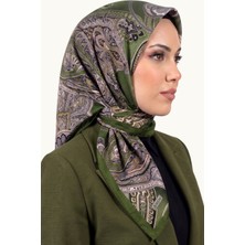 Hadiora Kadın Açık Haki Şal Desenli Dikişli Yazma