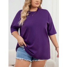 Mügerella Büyük Beden %100 Pamuk Oversize Kalıp Basic T-Shirt / Tişört